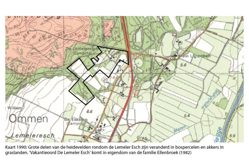 Kaart 1900 over de rijke cultuurhistorie van Lemeler Esch natuurcamping