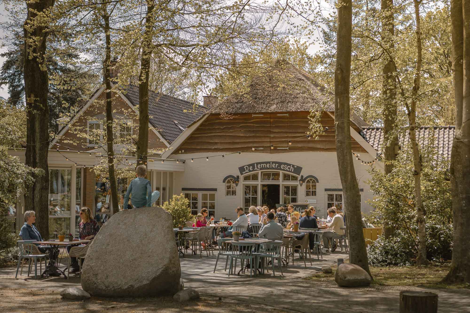 Terras van Boscafé Lemeler Esch in de zomer