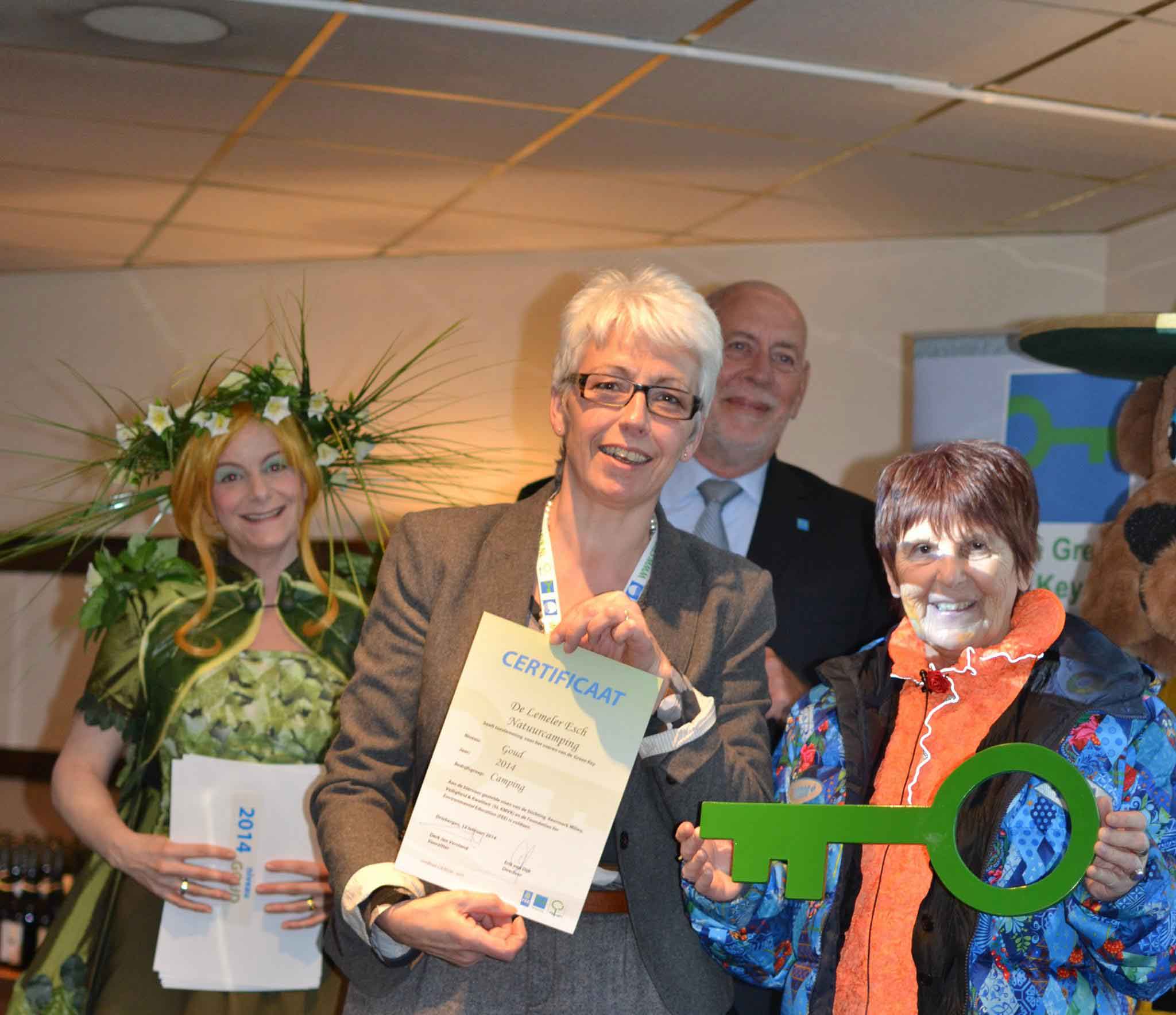 Wilma met certificaat Gouden Green Key Lemeler Esch natuurcamping